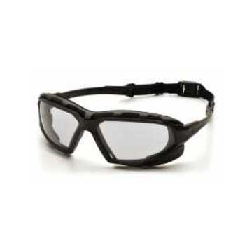 Safety Glasses, 136.5 mm wd, 166 mm lg, 2.3 mm thk, H2X Anti-Fog, Clear, Vented Frame, Black-Gray