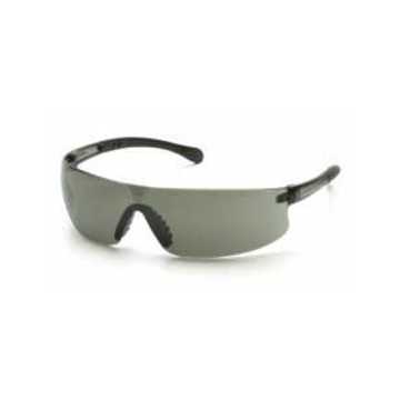 Safety Glasses, 136 mm wd, 158 mm lg, 2.4 mm thk, Medium, Anti-Scratch, Gray, Frameless, Black