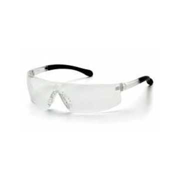 Safety Glasses, 136 mm wd, 158 mm lg, 2.4 mm thk, Medium, Anti-Scratch, Clear, Frameless, Black