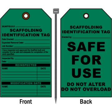 Tag Laminated Scaffold, 8 In Ht, 3.25 In Wd, Green, Synthetic