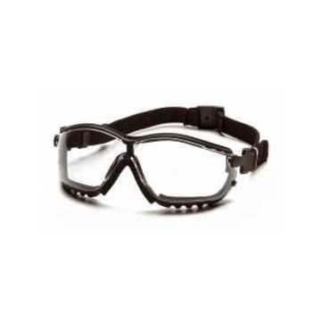 Safety Glasses, 143 mm wd, 81 mm lg, 2.1 mm thk, H2X Anti-Fog, Clear, Vented Frame, Black