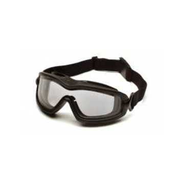 Adjustable, Dual Pane Safety Glasses, 136 mm wd, 87 mm lg, 2.1 mm thk, Anti-Fog/Anti-Reflective, Clear, Wraparound Frame, Black