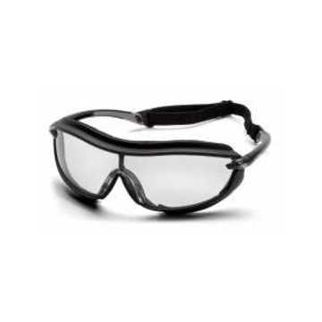 Sports Look Safety Glasses, 145 mm wd, 155 mm lg, 2.1 mm thk, H2X Anti-Fog, Clear, Black