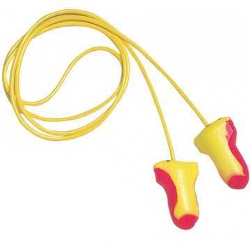 Corded Single Use Ear Plug, 32 dB, T-Shape, Magenta/Yellow, Universal