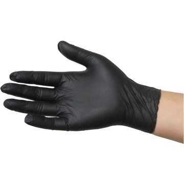 Ambidextrous Disposable Gloves, Nitrile Palm, Black, Nitrile