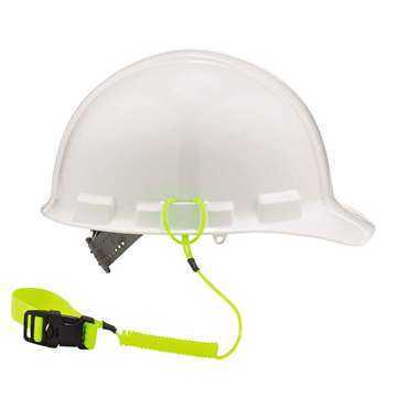 Hard Hat, Lime, Elastic, Polyester, 4 Point Ratchet, Class E