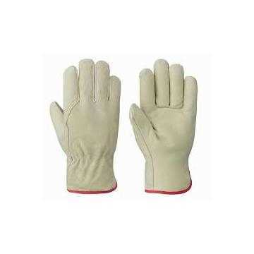 Gloves 1-piece Palm Women's Fitter's Cowgrain General Purpose, Beige, Leather