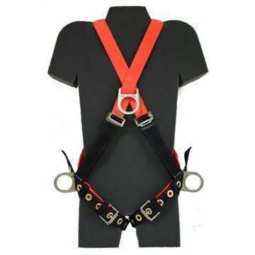 Full Body Harness, Universal, 420 lb Capacity, Red/Black, Polyester