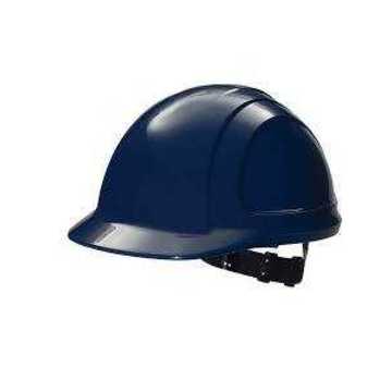 Casque de protection de la tête à bord avant, convient aux chapeaux de 6-1/2 à 8 pouce, bleu marine, polyéthylène, cliquet à 4 points, classe E, G, C