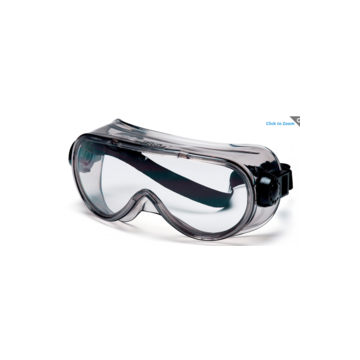 Top Shelf Chemical Splash Safety Glasses, 520 mm lg, 2.2 mm thk, H2X Anti-Fog, Clear, Gray