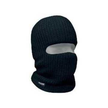 Balaclava 1-hole One Size Black Acrylic Knit