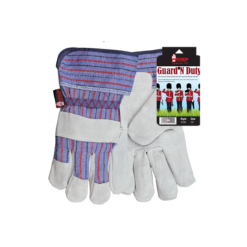 Gloves, OS, Split Cowhide Leather Palm, Slip-On