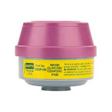 Multi-Purpose Particulate Cartridge/filter, P100, Polystyrene, Magenta/Olive
