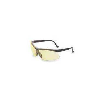 Safety Glasses, Medium, Anti-Scratch, Clear, Half-Frame, Wraparound, Black