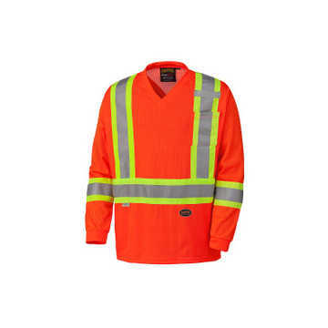 Safety Traffic T-shirt, Women, XL, Hi-Viz Orange, Micro Mesh