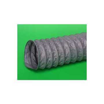 Type D Flexible Duct, Type D, 12 in x 25 ft, Vinyl-Coated Fiberglass Cloth, Gray, 20 in wc Positive, 10 in wc Negetive, -20 to 250 deg F