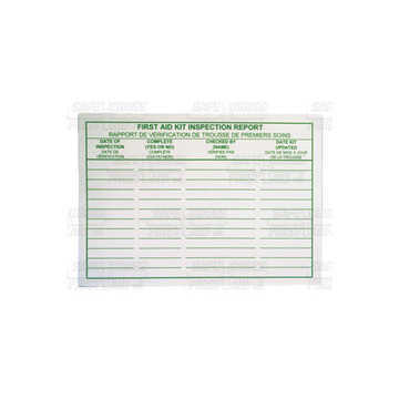 Carte de rapport d'inspection, 13.7 cm de wd x 9.8 cm de ht, papier