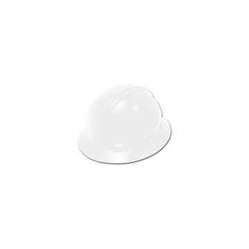 Hard Hat Full Brim, White, Hdpe, 6 Point Ratchet Nylon, Class E