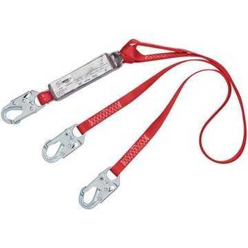 Shock Absorbing Lanyard, Polyester Web Lanyard, 4 ft, Snap Hook