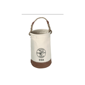 General Purpose Canvas Bucket, 12 in Dia, No. 4 Canvas, Off-White, 1 Pocket