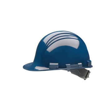 Casque de protection de la tête à bord avant, convient aux chapeaux de 6-1/2 à 8 po, bleu marine, HDPE, nylon à cliquet 4 points, classe E