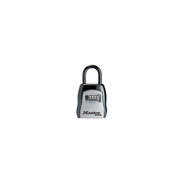 Lock Box Portable, 3-1/4 In X 6-1/3 In X 1-3/4 In, Black, Metal