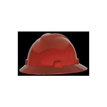 Top Impact Type I Hard Hat, Fits Hat 6-1/2 to 8 in, Red, HDPE, 4 Point Ratchet, Class E