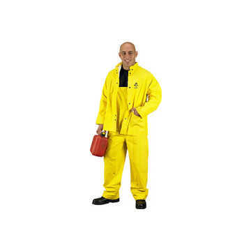 Fire Retardant Rainsuit, 2xl, Yellow, Pvc/polyester