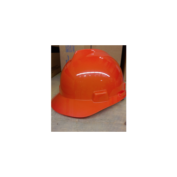 Slotted Hard Hat, Orange, Polyethylene, Ratchet, Class E