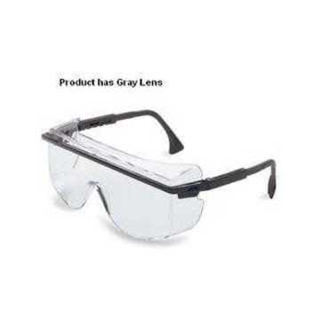 Safety Glasses, Medium, Anti-Scratch, Gray, Frameless, OTG, Black