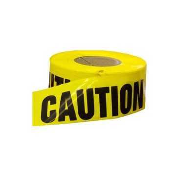 Barricade Tape, Black on Yellow, 3 in wd, 1000 ft lg, Caution, Low Density Polyethylene