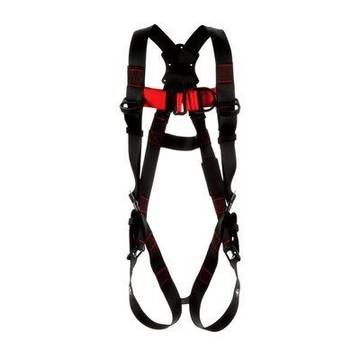 Full Body, ClimbingSafety Harness, Medium/Large, Zinc Plated Steel D-ring, Chest Buckle, Torso Buckle and Leg BuckleBlack, 420 lb