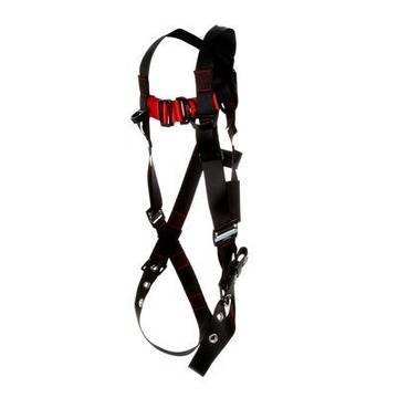 Full Body, ClimbingSafety Harness, Medium/Large, Zinc Plated Steel D-ring, Chest Buckle, Torso Buckle and Leg BuckleBlack, 420 lb