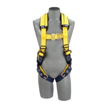 Harnais d'escalade, très grand, 420 lb, jaune, polyester repoussant, gilet, acier zingué, aluminium, boucle de torse en acier inoxydable, boucle de jambe à œillets en acier inoxydable, boucle de poitrine en acier zingué