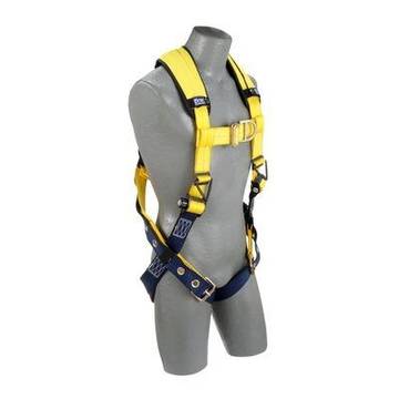 Climbing Harness, X-Large, 420 lb, Yellow, Repel Polyester, Vest, Zinc Plated Steel, Aluminum, Stainless Steel Torso Buckle, Stainless Steel Grommet Leg Buckle, Zinc Plated Steel Chest Buckle