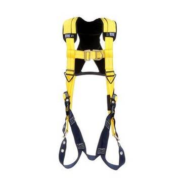 Climbing Harness, X-Large, 420 lb, Yellow, Repel Polyester, Vest, Zinc Plated Steel, Aluminum, Stainless Steel Torso Buckle, Stainless Steel Grommet Leg Buckle, Zinc Plated Steel Chest Buckle