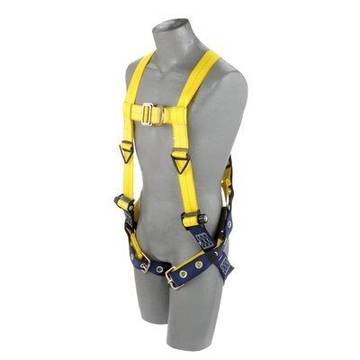 Climbing Harness, Medium, 420 lb, Yellow, Repel Polyester, Vest, Zinc Plated Steel, Aluminum, Stainless Steel Torso Buckle, Stainless Steel Grommet Leg Buckle, Zinc Plated Steel Chest Buckle