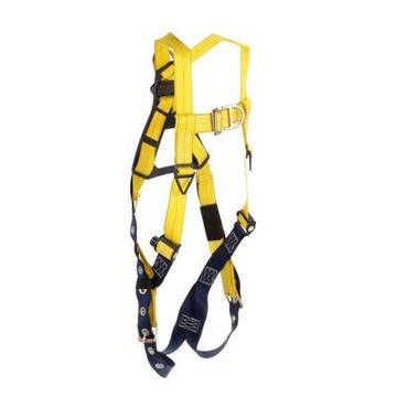 Climbing Harness, Medium, 420 lb, Yellow, Repel Polyester, Vest, Zinc Plated Steel, Aluminum, Stainless Steel Torso Buckle, Stainless Steel Grommet Leg Buckle, Zinc Plated Steel Chest Buckle