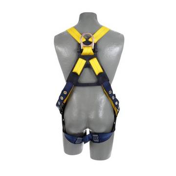 Harnais d'escalade de tour, grand, 420 lb, jaune, polyester repoussant, gilet, acier zingué, aluminium, boucle de torse en acier inoxydable, boucle de jambe à œillets en acier inoxydable, boucle de poitrine en acier zingué