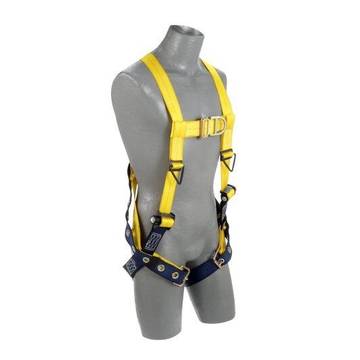 Tower Climbing Harness, Large, 420 lb, Yellow, Repel Polyester, Vest, Zinc Plated Steel, Aluminum, Stainless Steel Torso Buckle, Stainless Steel Grommet Leg Buckle, Zinc Plated Steel Chest Buckle