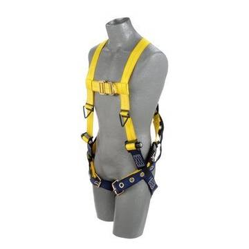 Tower Climbing Harness, Large, 420 lb, Yellow, Repel Polyester, Vest, Zinc Plated Steel, Aluminum, Stainless Steel Torso Buckle, Stainless Steel Grommet Leg Buckle, Zinc Plated Steel Chest Buckle