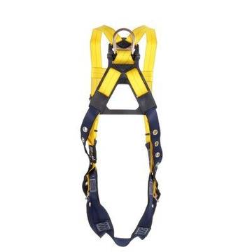 Tower Climbing Harness, Large, 420 lb, Yellow, Repel Polyester, Vest, Zinc Plated Steel, Aluminum, Stainless Steel Torso Buckle, Stainless Steel Grommet Leg Buckle, Zinc Plated Steel Chest Buckle