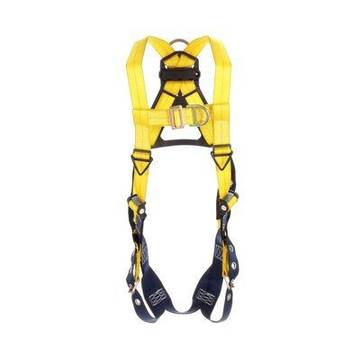 Tower Climbing Harness, Large, 420 lb, Yellow, Repel Polyester, Vest, Zinc Plated Steel, Aluminum, Stainless Steel Torso Buckle, Stainless Steel Grommet Leg Buckle, Zinc Plated Steel Chest Buckle