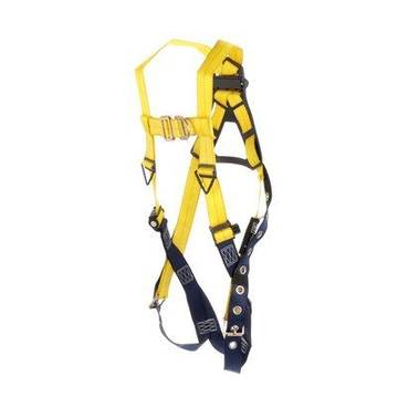 Tower Climbing Harness, Large, 420 lb, Yellow, Repel Polyester, Vest, Zinc Plated Steel, Aluminum, Stainless Steel Torso Buckle, Stainless Steel Grommet Leg Buckle, Zinc Plated Steel Chest Buckle