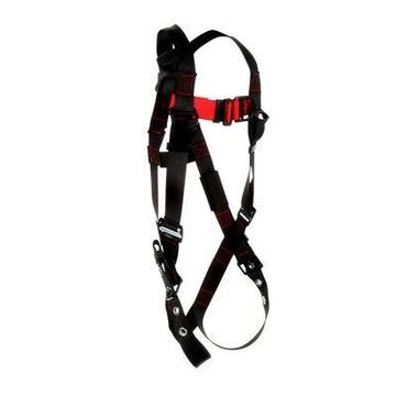 Full Body, ClimbingSafety Harness, Medium/Large, Zinc Plated Steel D-ring, Chest Buckle, Torso Buckle and Leg BuckleBlack, 420 lb