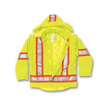 Lime 100% Cotton Duck Safety Jacket With Quilt Lining