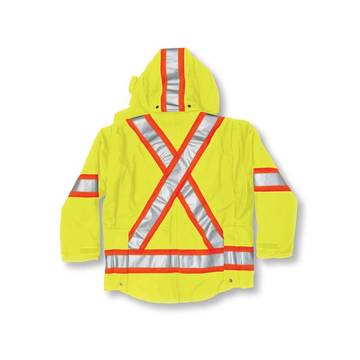 Traffic Jacket, M, Lime, Cotton, 25-1/2 in Chest