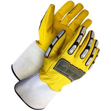 Leather Gloves, Yellow, Grain Goatskin Backing