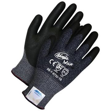 Coated Gloves, Black, 10 Ga Dyneema Synthetic Fibre Backing