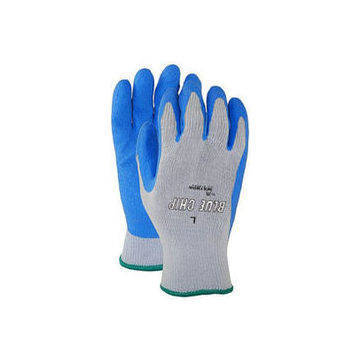 Gloves Medium Duty, Coated, Gray/blue, Poly-cotton Backing